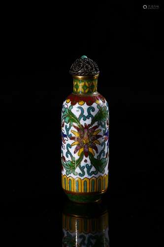 A bronze cloisonne enamel snuff bottle