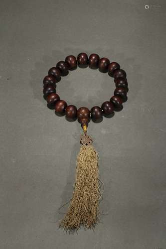 A Qi Nan agarwood rosary bracelet