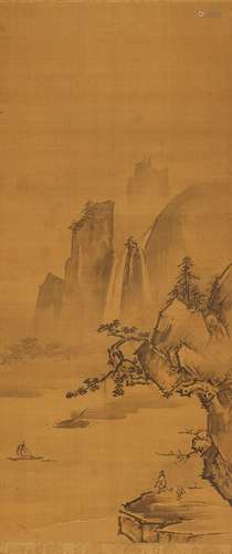 Anonymous: ink on silk 'landscape' painting