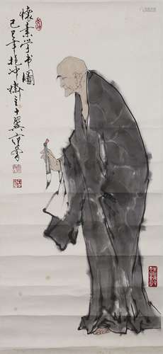 Fan Zeng: color and ink on paper 'figure' painting