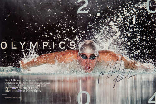 奥运会八块金牌冠军菲尔普斯签名照