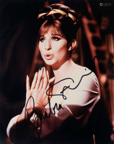 美国著名歌唱家Barbra签名照