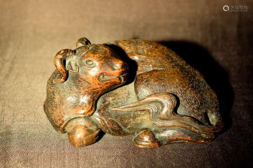 Chinese Carved Wood Ram