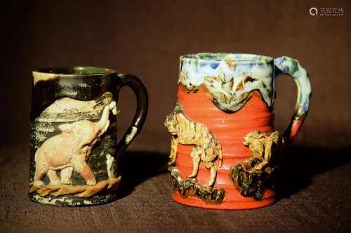 Japanese Sumidagawa Porcelain Mugs