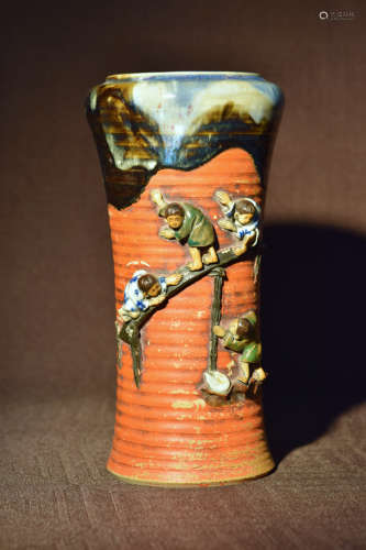 Japanese Sumidagawa Porcelain Vase
