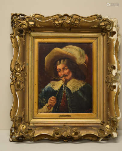 Oil Painting of Musketeer - signed