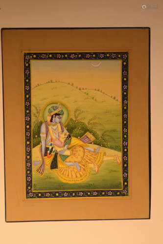 Indian Moghul Painting - Prince Couple