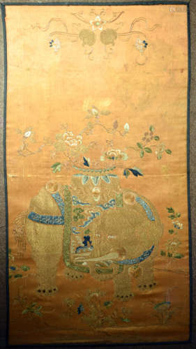 Chinese Embroidery Panel of Elephane