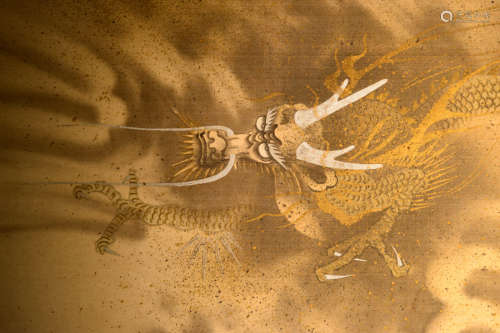Japanese Silk Painting of Dragon