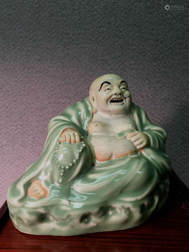 Chinese Celadon Porcelain Laughing Buddha