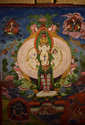 Tibet Mongolia Painted Thangka of Tara