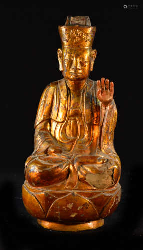 Chinese Lacquered Seated Buddha