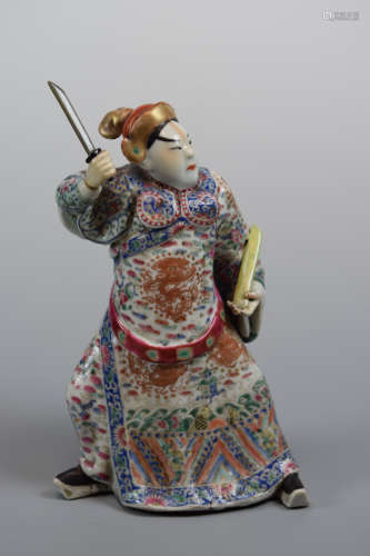 Chinese Porcelain Figurine with Knife