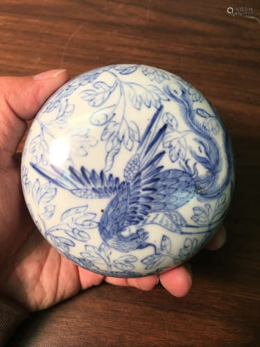 Chinese Blue White Porcelain Seal Paste Box