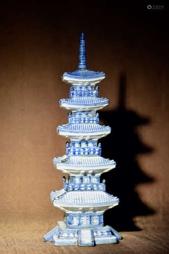 Chinese Blue White Porcelain Pagoda