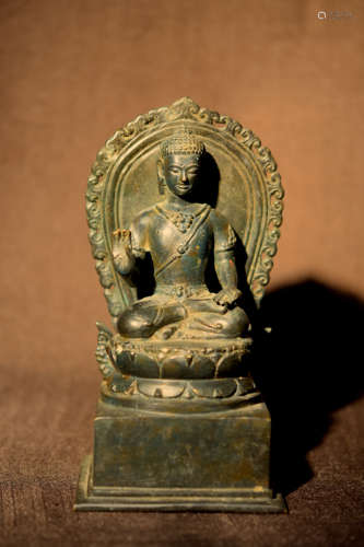 Tibet Bronze Buddha on Square base