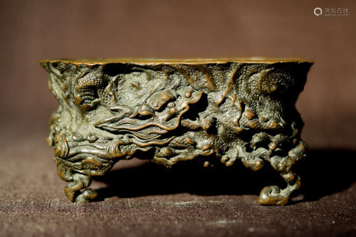 Japanese Bronze Censer with Dragon Motif