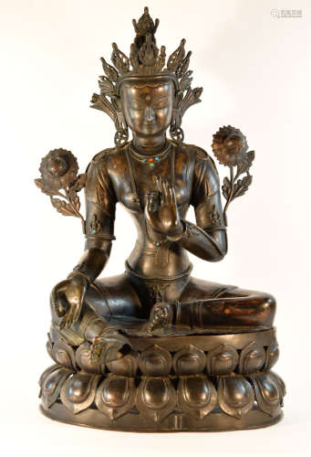 Tibet Nepal Bronze Tara Buddha