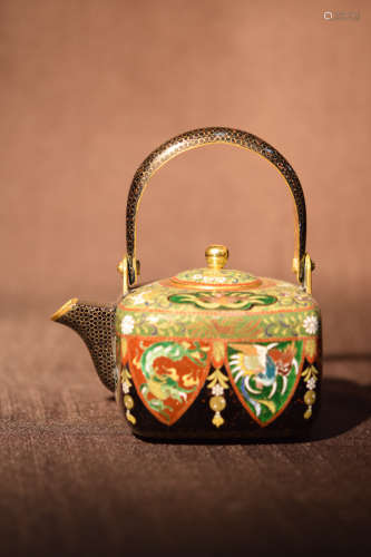 Japanese Cloisonne Teapot - Inaba