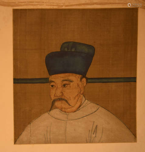 Chinese or Korean Painting on Silk of an Officer