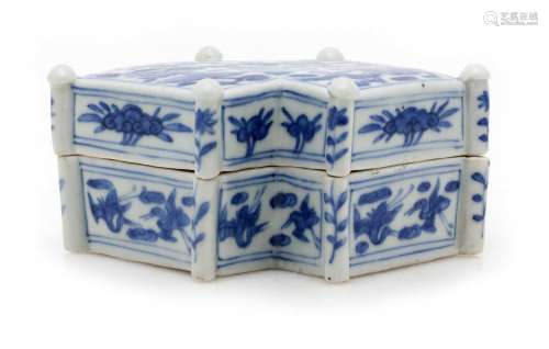 清代青花瓷盒（盒盖内部有细微裂痕）（有出处，源于尼斯的Deudon家族传承）