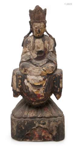 清代髹漆木制佛像