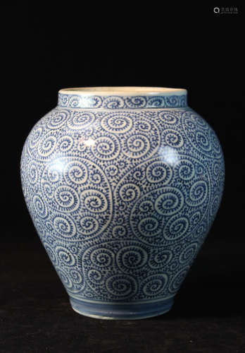 Japanese 17/18th cen Arita Blue White Porcelain Jar