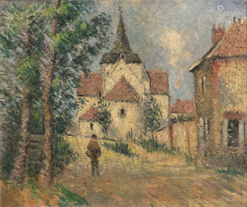 居斯塔夫·卢瓦索 GUSTAVE LOISEAU (1865-1935)Le village animé 充满活力的村庄，约 1923 年