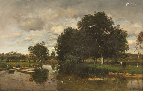 EUGEN JETTEL (1845-1901)Paysage à Fontainebleau, 1876