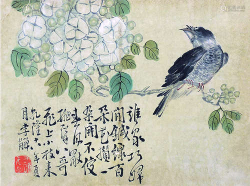 李鱓 花鸟 镜片