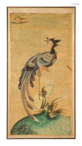 A PAPER PAINTING ON CANVAS, CHINA, QING DYNASTY