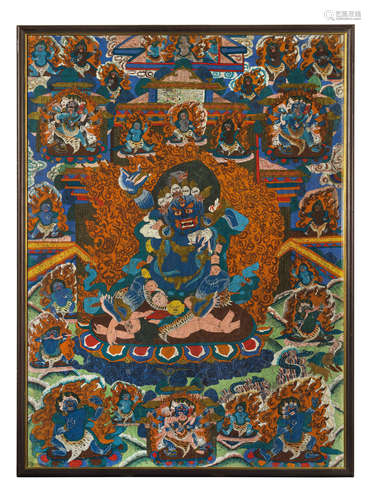 MAHAKALA THANGKA, SINO-TIBET, 19TH-20TH CENTURY