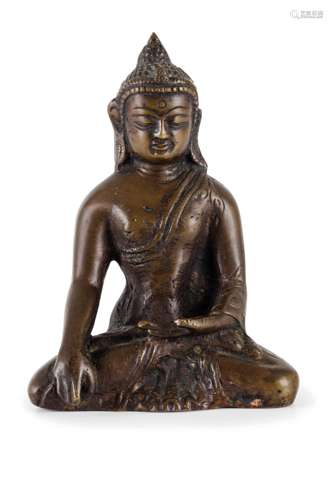 A COPPER FIGURE OF SEATED BUDDHA, SINO-TIBET, 18TH-19TH CENTURY