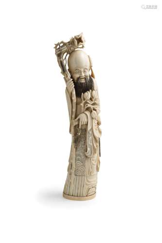 A SHOULAO IVORY FIGURE, CHINA, FIRST HALF 20TH CENTURY