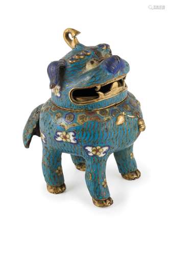 A BUDDHIST LION BRONZE CLOISONNÉ CENSER, CHINA, LATE QING DYNASTY