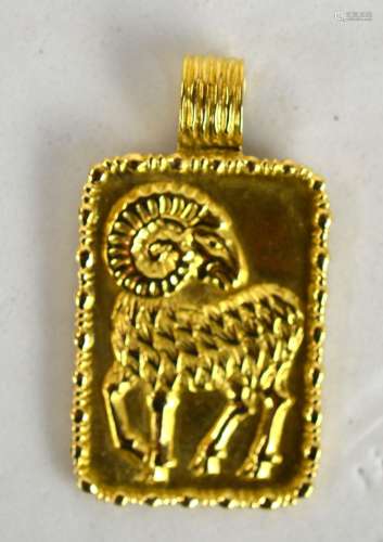 18 K Gold FRED Paris Zodiac Pendant (Ram)