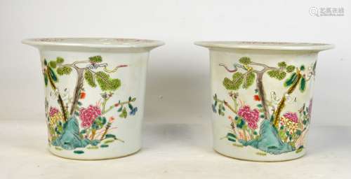 Pr Chinese Famille Rose Planters