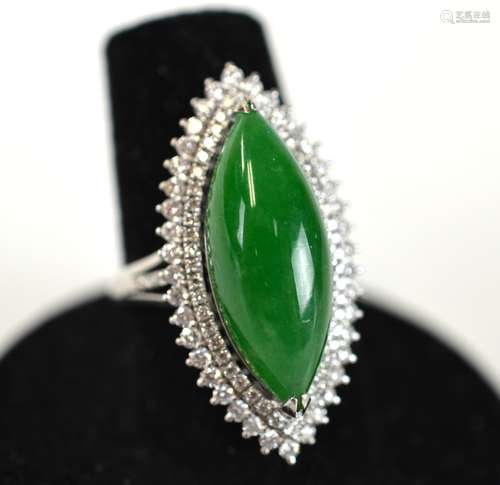 18K Gold Mounted Jadeite Ring