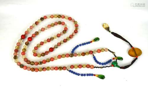 Chinese Rock Crystal/glass Beads Court Necklace