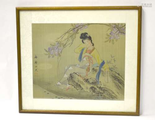 Framed Chinese Watercolor Painting