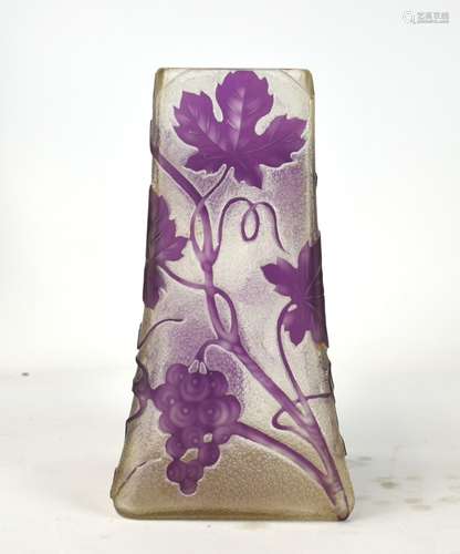 French Purple Cameo Art Vase (unsigned)