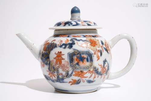 A Chinese Imari-style teapot and cover, Qianlong