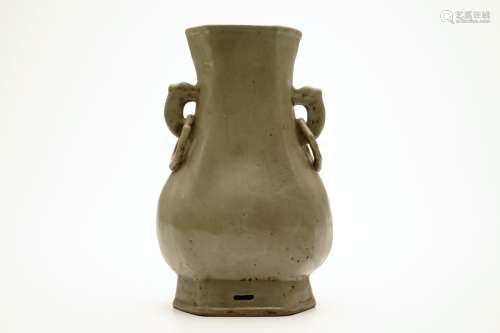 A monochrome Chinese celadon vase, 19th C.