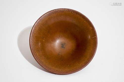 A Chinese Jian russet brown glazed tea bowl, Song