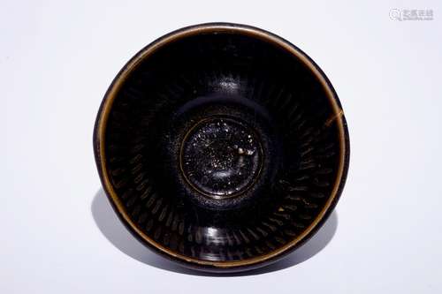 A Chinese Jian black and brown splashed bowl, Song