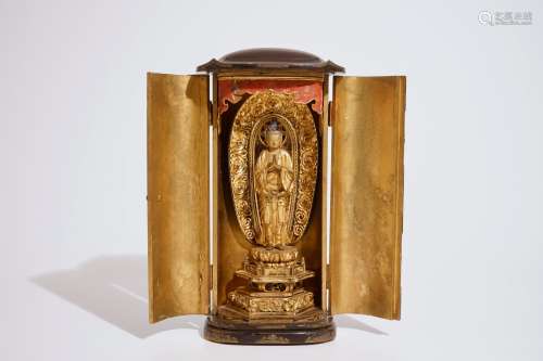 A Japanese lacquered and gilt wood 