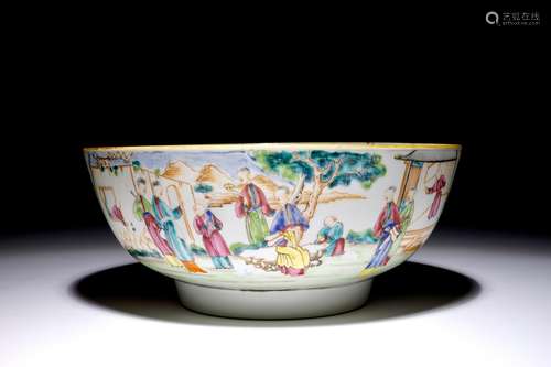 A Chinese famille rose mandarin bowl, Qianlong