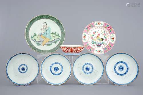 A varied lot of Chinese porcelain, 18/19th C.