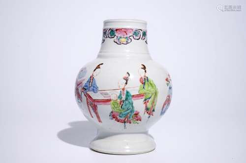 A Chinese famille rose bottle vase with 