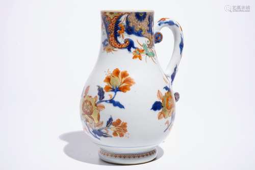 A Chinese verte-imari jug with floral design, Qianlong